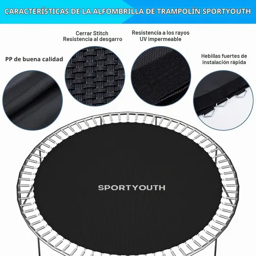Vista 2 de SPORTYOUTH Trampoline Replacement Mat Fits 12ft/14ft/15ft Round Trampoline
