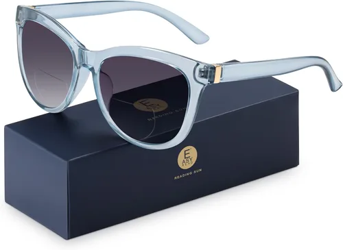 Vista 7 de EASY READ Lentes de sol bifocales de lectura para mujer, a la moda, con protección UV400 (aumento 1.00, negro)