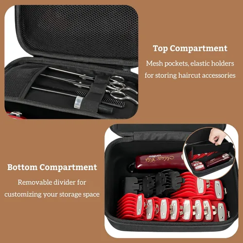 Vista 5 de ProCase Estuche rígido de viaje para cortapelos, soporte para suministros de barbería para cortar el cabello, bolsa organizadora de almacenamiento