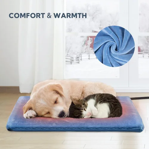 Vista 7 de Almohadilla térmica para mascotas para gatos y perros - Almohadilla térmica para interiores y exteriores, impermeable y resistente a