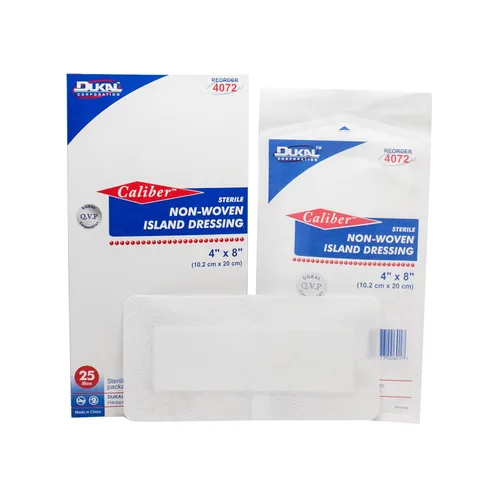 DUKAL Apósito para isla no tejido Caliber™ 4072, 4 "x 8", estéril