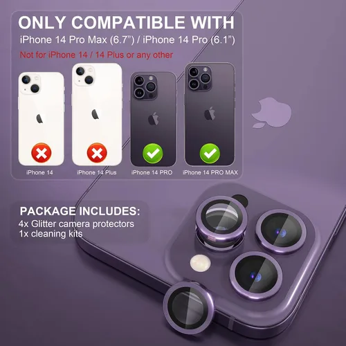 Vista 44 de Choiche Compatible para iPhone 16 Pro/iPhone 16 Pro Max Protector de Lente de Cámara, Vidrio Templado 9H Protector de Pantalla de Cubierta de Cámara