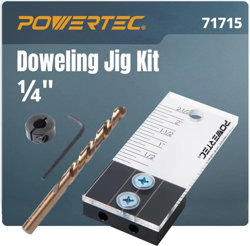 Vista 18 de POWERTEC Kit de plantilla de clavija, kit de plantilla de clavija de 1/2 pulgada, plantillas de clavijas autocentrantes para carpintería