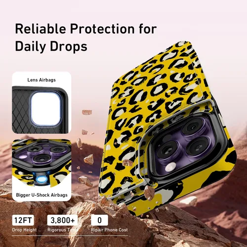 Vista 235 de LETO para iPhone 15 Pro Funda tipo cartera - Tapa tipo folio con patada - Diseños de moda - Tarjetero - Funda protectora para mujeres y niñas - 6.1