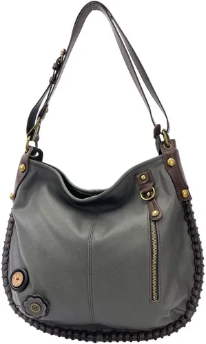 Vista 2 de CHALA Bolso De Mano Con Encanto Cruzado O Hombro Convertible Bolso Hobo Grande - Gris