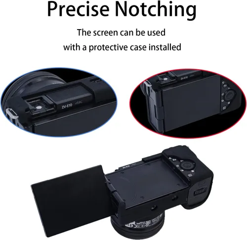 Vista 4 de Easy Hood ZV-E10 Funda para cámara, funda protectora de goma de silicona suave para cámara digital Sony ZV-E10 ZVE10, protección de la funda