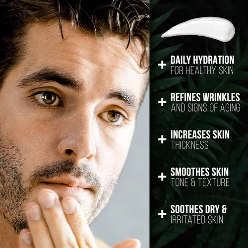 Vista 2 de RUGGED & DAPPER Crema hidratante facial Age + Damage Defense, complejo ocular antiedad y bálsamo labial Moisture Fix