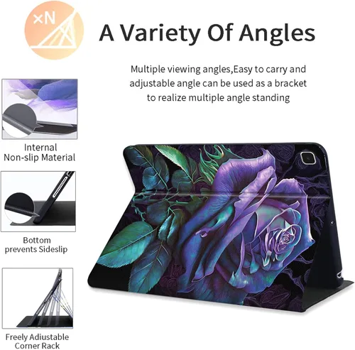 Vista 3 de Funda para Galaxy Tab A 8.0 2019, piel sintética a prueba de golpes, funda protectora para Samsung Tab A 8.0 pulgadas Tablet modelo SM-T290 / Púrpura