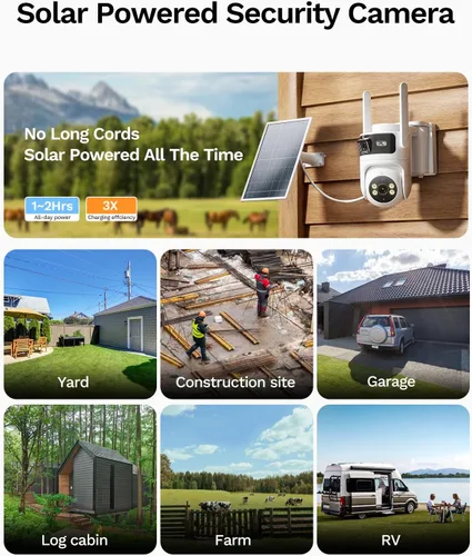Vista 7 de Cámara de seguridad solar celular dual de la lente 4G LTE al aire libre