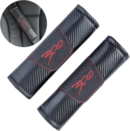 Vista 4 de HUIANTS Funda para cinturón de seguridad Chrysler 300, almohadilla de cuero para cinturón de seguridad, 2 fundas de correa de automóvil, protección