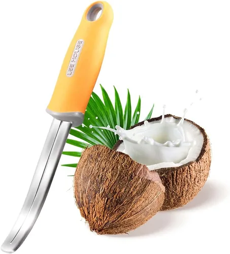 Cuchillo removedor de carne de coco BAMI-LEE House, herramienta para coco, herramienta de extracción de carne de coco con mango de silicona