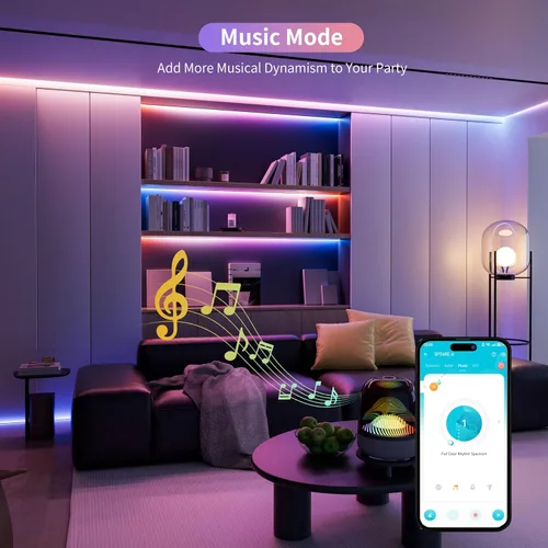 Vista 6 de PAUTIX Tira de luces LED RGB Smart IC COB, 6.56 pies/6.6 ft direccionable con certificación UL de 24 V, cinta flexible de color multicolor, funciona