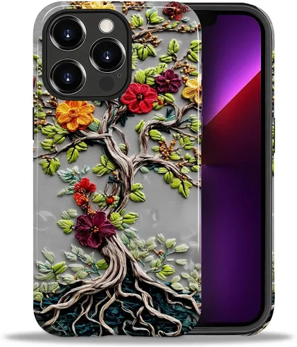 Vista 28 de ZHEGAILIAN Funda para iPhone 11, carcasa dura a prueba de golpes + silicona suave 2 en 1 híbrida, parachoques a prueba de caídas - Vidrio manchado