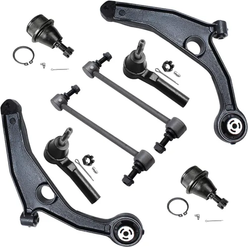 Vista 33 de Detroit Axle - Kit de ocho piezas - brazos de control de suspensión inferior delantero y trasero con juntas de bolas, extremos de barras
