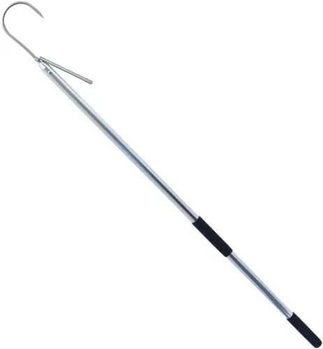 American Fishing Wire Gaff, 3 in / 7.6 cm, gancho de acero inoxidable, eje de aluminio de 4 pies / 3.9 ft con agarre de espuma