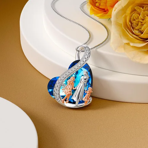 Vista 6 de Collar de Hermana de Plata de Ley - Joyería de Cumpleaños para Hermanas y Amigas