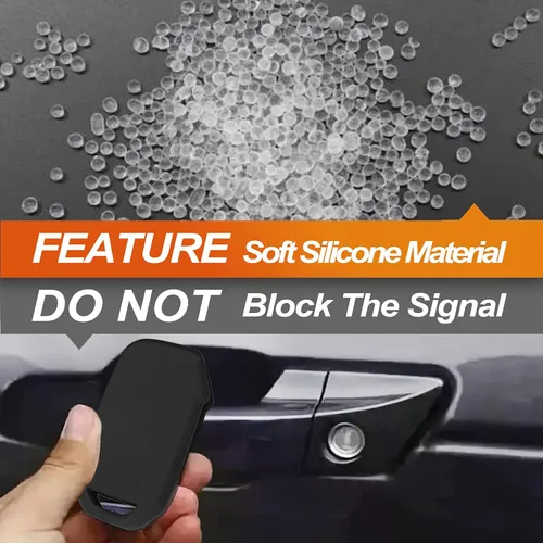 Vista 4 de Funda de llave de silicona Compatible con VW Volkswagen Jetta GTI Passat Golf Tiguan Touareg Beetle CC Eos Llavero abatible 3 botones Accesorios