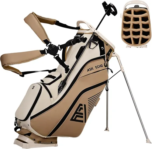 Vista 11 de ASK ECHO Golf ST-14 Bolsa híbrida con divisores de longitud completa de 14 vías y clip de putter rápido