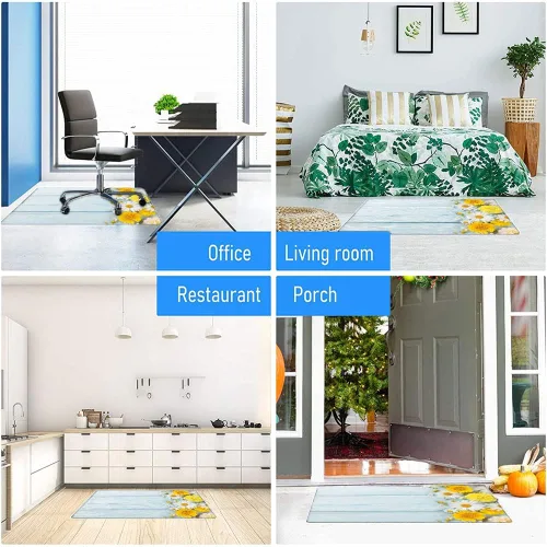 Vista 65 de Teal Hardwood Floor Desk Chair Mat, Painted Wood Board Horizontal Lines Birthdays Easter Holiday Print Backdrop Image, Protects Hardwood Floor Under