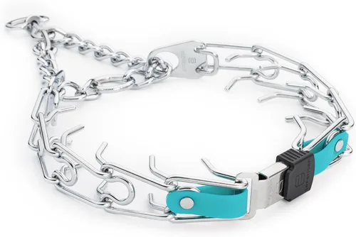 Vista 37 de Collar de perro de acero cromado Herm Sprenger para perros pequeños con hebilla de liberación rápida ClicLock y inserto de Biothane Collar de punta