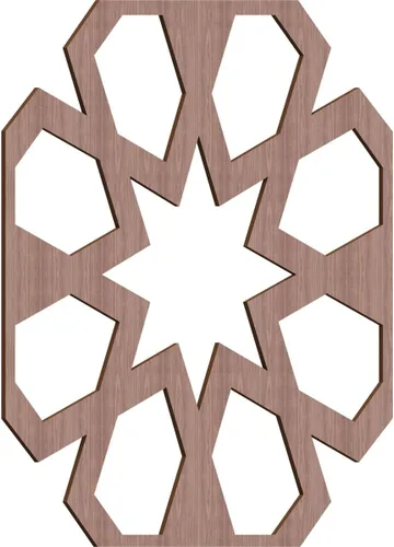 Vista 13 de 23 3/8"W x 23 3/8"H x 1/4"T Large Jackson Decorative Fretwork Wood Wall Panels, Cherry