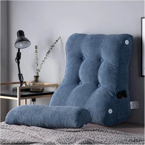 Vista 10 de Almohada de lectura para sentarse, respaldo de cuña en la cama/sofá, almohada triangular de lectura, cojín de apoyo lumbar con almohada ajustable