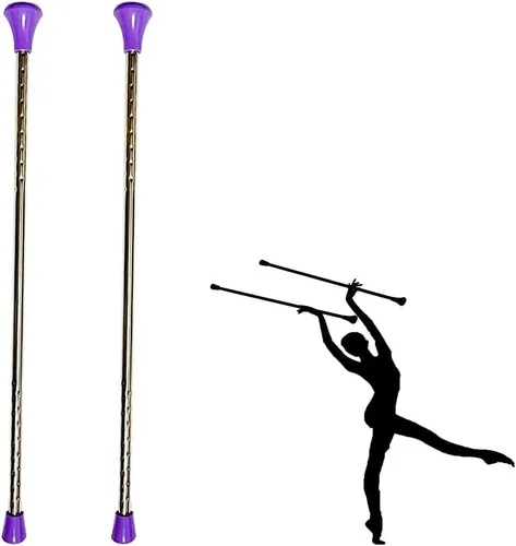 Vista 4 de Bastón giratorio de 21 pulgadas, bastón giratorio de metal para desfile de gimnasia para niños en Majorette