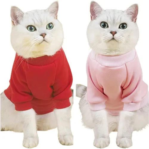 Vista 7 de Suéteres para gatos, camisetas de algodón para gatos sin pelo, ropa para mascotas, camisetas de gatito con mangas, ropa para gatos y perros pequeños
