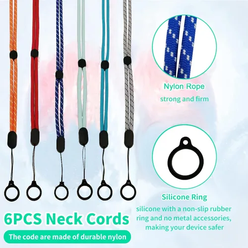 Vista 3 de 6 cordones de diálisis peritoneal, accesorios de diálisis peritoneal con 18 anillos de silicona (3 tamaños), cordón ajustable para el cuello