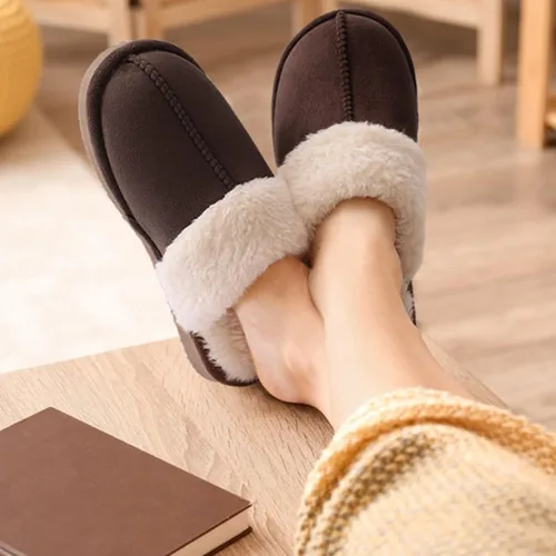 Vista 2 de Litfun Pantuflas mullidas de espuma viscoelástica para mujer, zapatos de invierno para interiores y exteriores