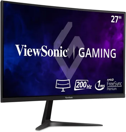 ViewSonic VX2418C Monitor curvo para juegos de 24 pulgadas 1080p 1ms 180Hz con FreeSync Premium, cuidado de los ojos, HDMI y DisplayPort