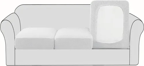 Vista 61 de Fundas para sofá seccional, 1 funda para diván en forma de L, funda separada para sofá seccional izquierdo y derecho (1 diván, gris claro)