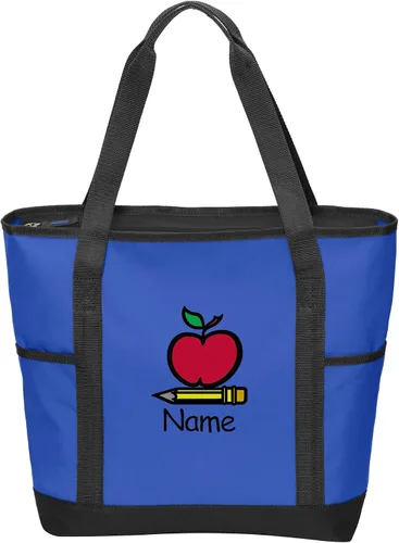 Bolso personalizado con cremallera para profesores, bolsa de mano con monograma para llevar, elige y personaliza 3 diseños