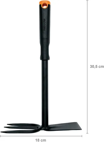 Vista 2 de Fiskars Ergo 1027030 - Azada de cultivador, hoja de azada afilada, longitud 12.0 in, hoja de acero resistente al óxido, mango de plástico