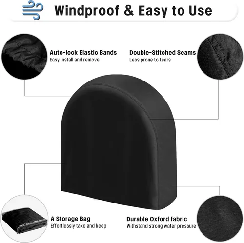 Vista 4 de OutdoorLines - Juego de 4 fundas para neumáticos impermeables al aire libre - Funda para ruedas de remolque a prueba de UV, protector de neumáticos