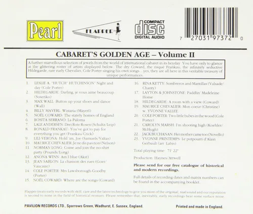 Vista 2 de Cabaret's Golden Age Vol.2' 23 Titles Incl. Night & Day Hutch Hutchinson Darling Je V
