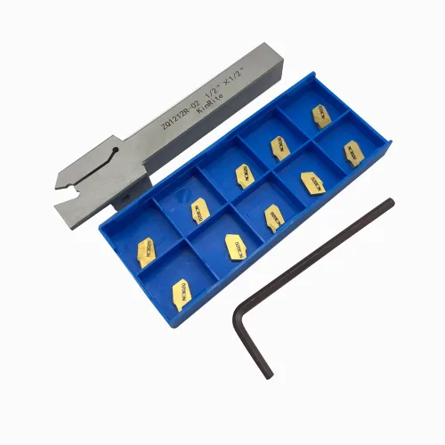 1/2" 3/8" Juego de soporte de ranurado y separación para torno indexable con 10 piezas de insertos de carburo de corte GTN- SP200 para herramienta