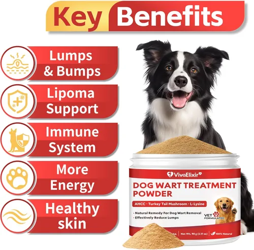 Vista 2 de Removedor de verrugas para perros, hongos de cola de pavo para perros, tratamiento de lipoma para perros, suplemento de bultos y protuberancias