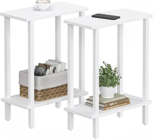 Vista 29 de TUTOTAK Mesa auxiliar pequeña, mesa de extremo estrecho, mesa de sofá delgada, mesita de noche delgada, mesa de sofá, sala de estar, dormitorio