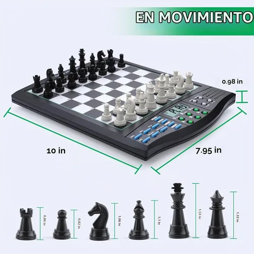 Vista 4 de Tablero de ajedrez electrónico Talking Chess Academy, tablero de ajedrez inteligente con sistema de enseñanza de voz, juego de ajedrez