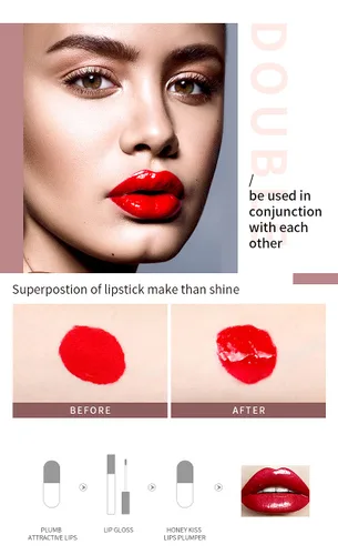 Vista 5 de Juego de relleno de labios, suero natural para el cuidado de los labios, máscara de labios, brillo de labios, potenciador de labios para más