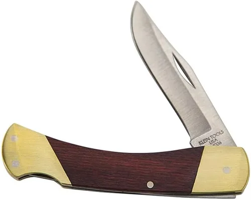 Klein Tools 44036 Cuchillo Sportsman, fabricado en Estados Unidos, hoja de punta de clip de acero inoxidable de 2-5/8 pulgadas