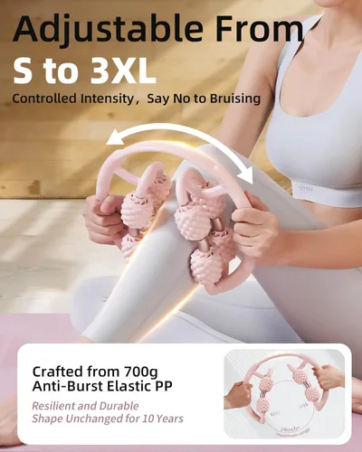 Vista 5 de YOTTOY Deep Tissue Massage Roller,8-Wheel Muscle Roller Stick for Legs,Back,Cellulite Massager for Muscle Soreness Relief and Self-Massage