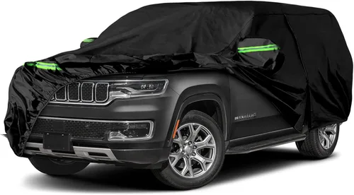 Vista 9 de Funda impermeable para automóvil de repuesto para Jeep Grand Cherokee 1993-2010, 6 capas para todo tipo de clima con puerta con cremallera y bandas