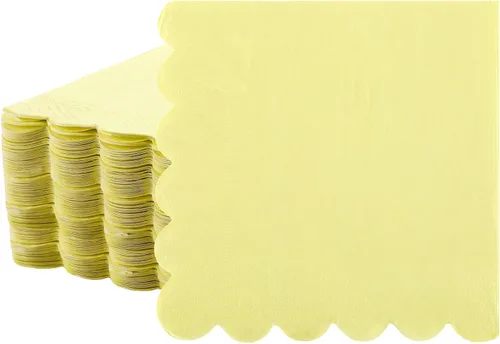 Vista 14 de Fuutreo 100 piezas de servilletas de cóctel con bordes ondulados de papel grueso, servilletas desechables para fiestas, servilletas de papel