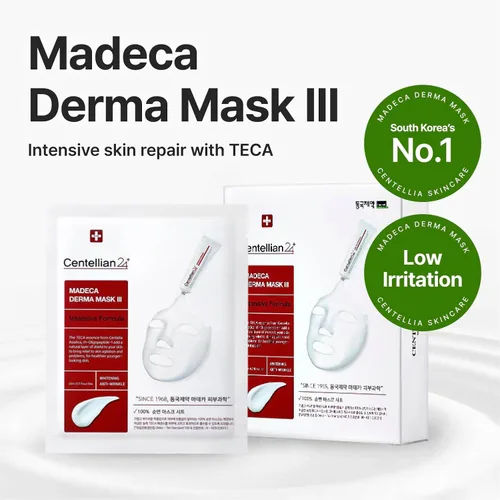 Vista 5 de CENTELLIAN 24 Crema Madeca Time Reverse 50ml + Máscara Madeca Derma 3(Intensiva) 10 piezas Set hidratante, reafirmante, antiarrugas con centella