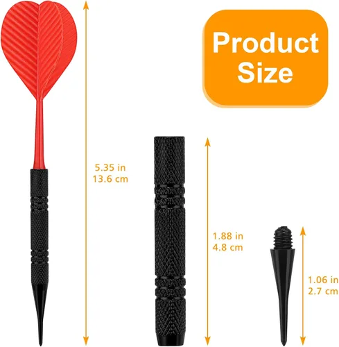Vista 9 de Accmor Soft Tip Darts, Bar Dart, Plastic Tip Darts Set, Attach Extra 100 Black 2BA Replacement Tips, Soft Tip Darts for Electronic/Plastic Dartboard