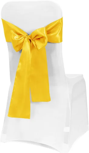 Vista 14 de Obstal 50 piezas de bandas satinadas con lazos para sillas de recepción de bodas - Suministros universales para atar la parte trasera de las sillas
