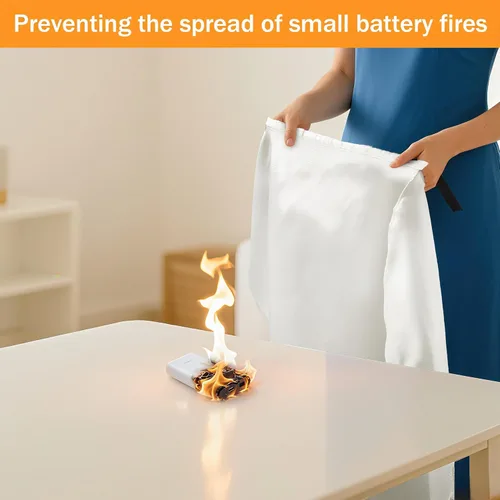 Vista 3 de Mondoshop Manta Ignífuga de Silicona para el Hogar - 40"x40" Mantas de Emergencia contra Incendios para Cocina, Mantas Ignífugas para Automóvil