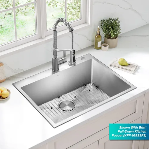 Vista 3 de Kraus KHT301-25 Standart PRO Kitchen Fregadero de Cocina de Acero Inoxidable, 25 Pulgadas